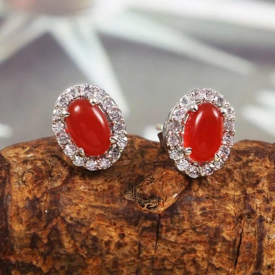redgem 925 silver stud earrings for women natural onyx red 4x6 mm oval jaer268 women's fashion redgem 925 silver stud earrings for women natural onyx red 4x6 mm oval redgem 1341