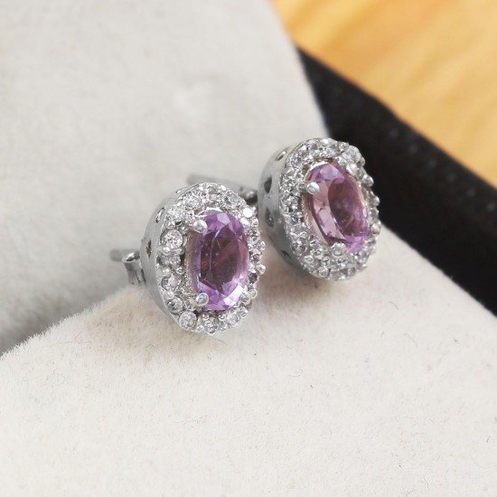 redgem 925 silver stud earrings for women natural amethyst purple 4x6 mm oval jaer276 women's fashion redgem 925 silver stud earrings for women natural amethyst purple 4x6 mm oval redgem 1349