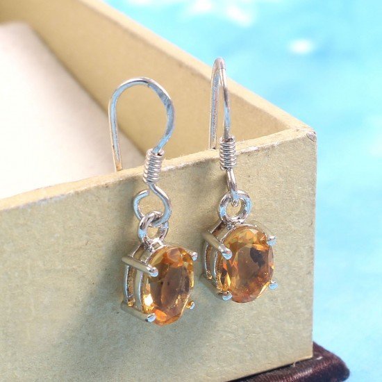 redgem 925 silver dangle earrings for women natural citrine yellow 6x8 mm oval jaer281 women's fashion redgem 925 silver dangle earrings for women natural citrine yellow 6x8 mm oval redgem 1354