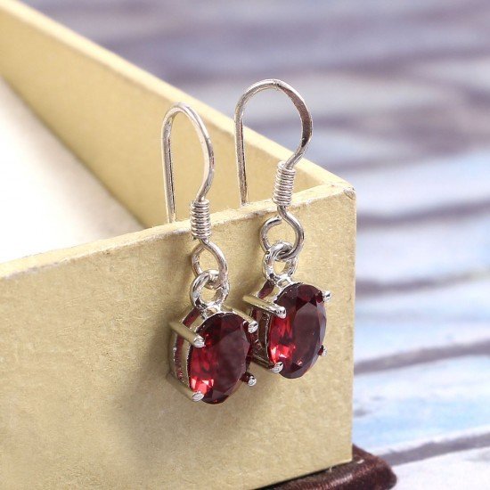 redgem 925 silver dangle earrings for women natural garnet red 6x8 mm oval jaer282 women's fashion redgem 925 silver dangle earrings for women natural garnet red 6x8 mm oval redgem 1355