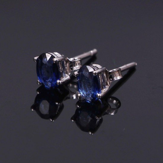 redgem silver stud jewelery earrings precious gem natural blue sapphire jaer30 women's fashion redgem silver stud jewelery earrings precious gem natural blue sapphire redgem 401