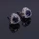 redgem natural blue sapphire silver 925 stud earrings jaer31 women's fashion natural blue sapphire stud earrings - sterling silver gemstone jewelry redgem 402