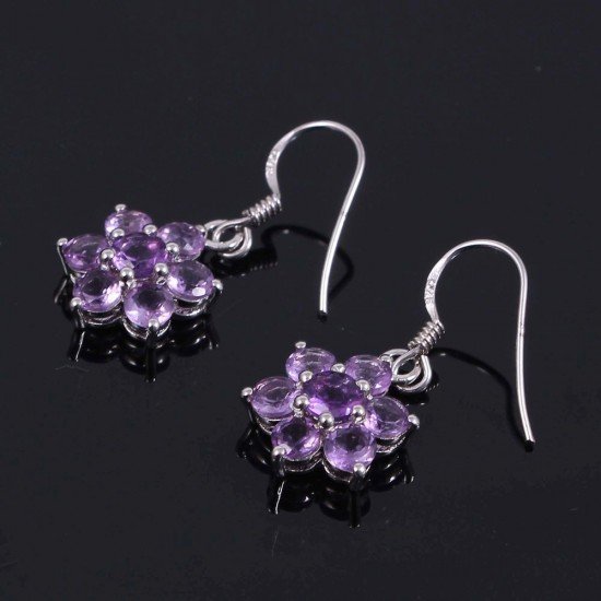 redgem 925 silver dangle earrings natural amethyst gemstone jaer32 women's fashion redgem 925 silver dangle earrings natural amethyst gemstone redgem 403