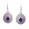 Redgem 925 Silver Dangle Earrings Blue Sapphire Gem