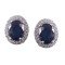 Redgem 925 Silver Precious Stone Stud Earrings Blue Sapphire
