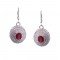 Redgem 925 Silver Precious Stone Dangle Earrings Natural Ruby Red