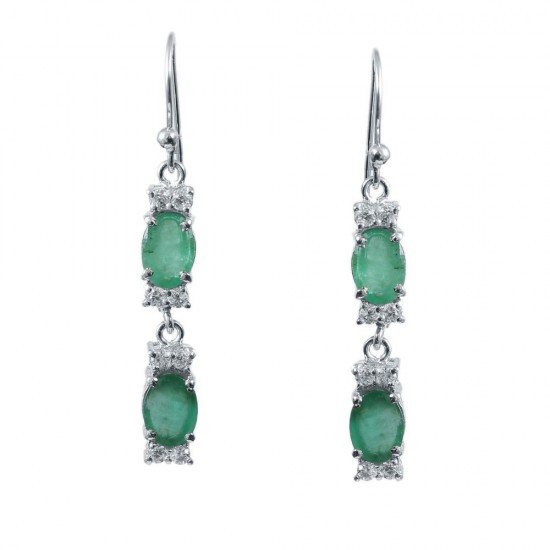 redgem 925 silver dangle earrings natural emerald green jaer52 women's fashion redgem 925 silver dangle earrings natural emerald green redgem 423