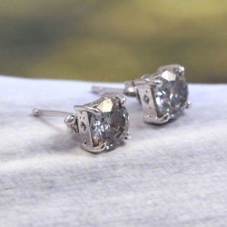 Redgem 925 Silver Stud Earrings Moissanite Colorless Silver white