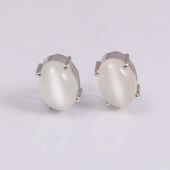 redgem silver stud earrings precious gem natural moonstone white jaer60 women's fashion redgem silver stud earrings precious gem natural moonstone white redgem 429