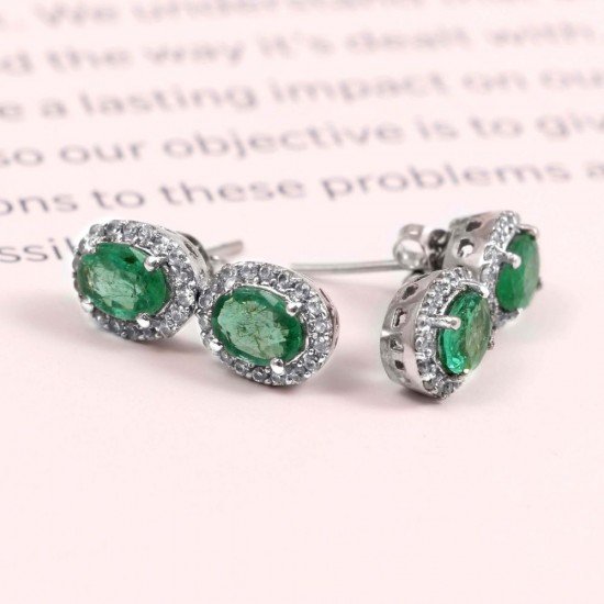 redgem 925 silver stud jewelery earrings natural emerald green jaer64 women's fashion redgem 925 silver stud jewelery earrings natural emerald green redgem 433