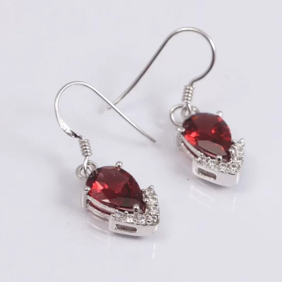 18k GF Scarlet Red Teardrop Earrings