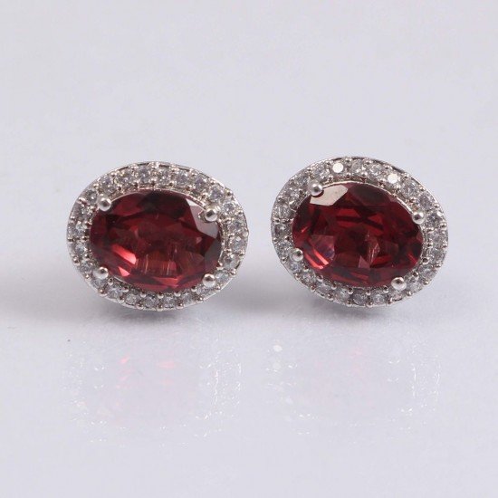 redgem 925 silver stud jewelery earrings natural garnet red jaer72 women's fashion redgem 925 silver stud jewelery earrings natural garnet red redgem 441