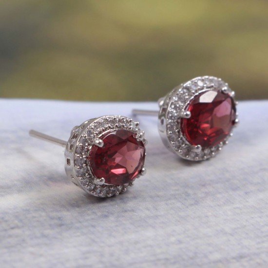 redgem 925 silver stud jewelery earrings natural garnet red jaer72 women's fashion redgem 925 silver stud jewelery earrings natural garnet red redgem 441