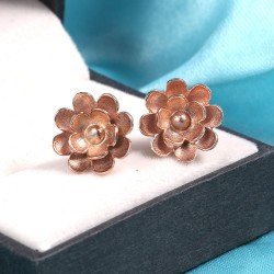 Stud Earrings 925 Sterling Silver Rose Gold Plated