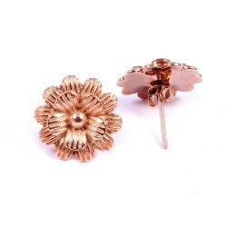 Redgem 925 Silver Stud Earrings Rose Gold Plated