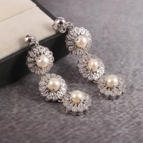redgem 925 silver dangle earrings cultured pearl white jaer96 women's fashion redgem 925 silver dangle earrings cultured pearl white redgem 462