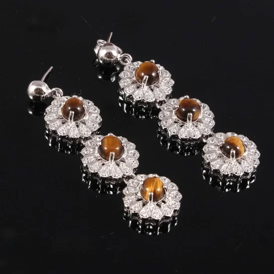 redgem 925 silver dangle earrings natural tiger eye jaer99 women's fashion redgem 925 silver dangle earrings natural tiger eye redgem 465