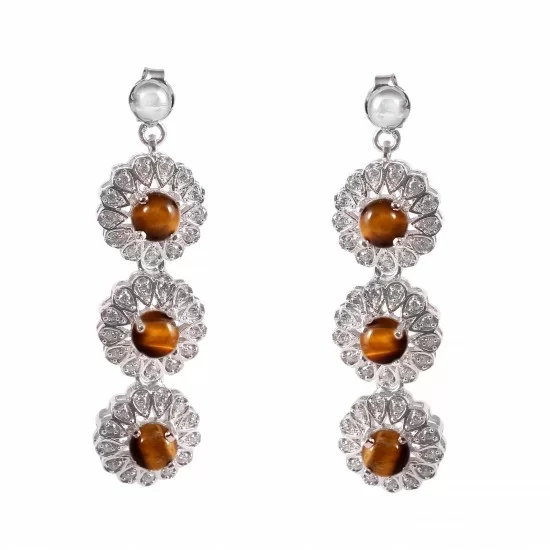 redgem 925 silver dangle earrings natural tiger eye jaer99 women's fashion redgem 925 silver dangle earrings natural tiger eye redgem 465