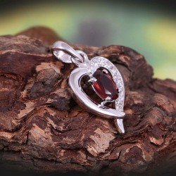 Redgem Silver 925 Pendants Garnet Red