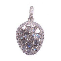 Redgem Silver Pendants Natural Labradorite Grey