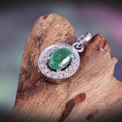 Redgem Silver Pendants Natural Emerald Green