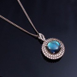 Redgem Silver 925 Pendants Natural Labradorite Grey