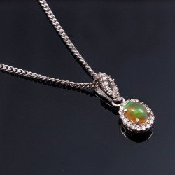 Redgem Silver 925 Pendants Natural Opal