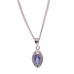Redgem Silver 925 Pendants Natural Iolite Blue