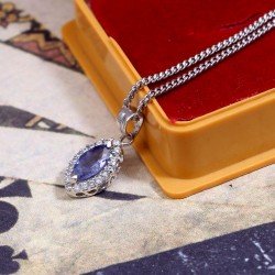 Redgem Silver 925 Pendants Natural Iolite Blue