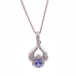 Redgem Silver 925 Pendants Natural Tanzanite Blue