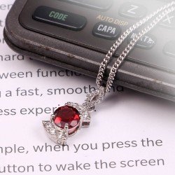 Redgem Silver 925 Pendants Natural Garnet