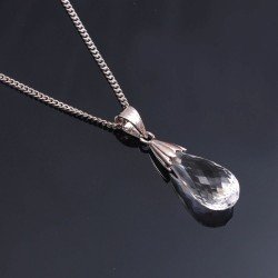 Redgem Silver 925 Pendants Natural Rock Crystal Colorless