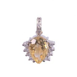 Silver Pendants Natural Citrine Yellow