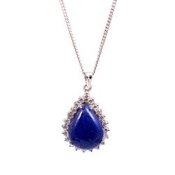 Redgem Silver 925 Pendants Natural Lapis Lazuli Blue