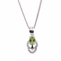 Redgem Silver 925 Pendants Natural Peridot Green 