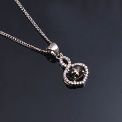 Redgem Silver 925 Pendants Natural Blackstar Black