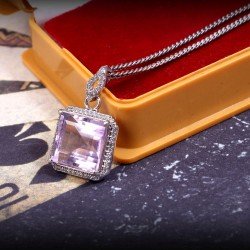 Redgem Silver 925 Pendants Natural Amethyst Purple