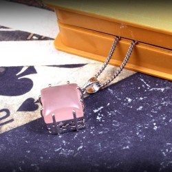 Redgem Silver 925 Pendants Natural Rose Quartz Pink