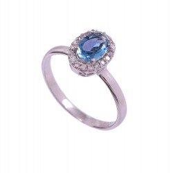 Redgem 925 Silver Ring for Women Natural Sky Blue Topaz 5X7 MM Oval Redgem 925 Silver Ring for Women Natural Sky Blue Topaz 5X7 MM Oval