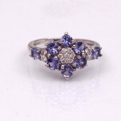 Redgem 925 Silver Ring for Women and Girls Natural Tanzanite Blue 3.50 MM Round Redgem 925 Silver Ring for Women and Girls Natural Tanzanite Blue 3.50 MM Round