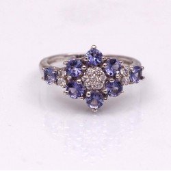 Redgem 925 Silver Ring for Women and Girls Natural Tanzanite Blue 3.50 MM Round redgem sterling silver ring for women natural tanzanite blue 4 mm round jarg284 women's fashion natural blue tanzanite sterling silver ring – exquisite 4mm round gemstone by redgem redgem 1470