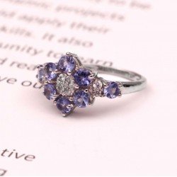 Redgem 925 Silver Ring for Women and Girls Natural Tanzanite Blue 3.50 MM Round redgem sterling silver ring for women natural tanzanite blue 4 mm round jarg284 women's fashion natural blue tanzanite sterling silver ring – exquisite 4mm round gemstone by redgem redgem 1470