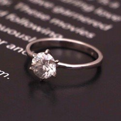 Redgem 925 Silver Ring for Women and Girls Precious Gem Moissanite Colorless 6.5 MM Round (0.90 Ct) Redgem 925 Silver Ring for Women and Girls Precious Gem Moissanite Colorless 6.5 MM Round (0.90 Ct)