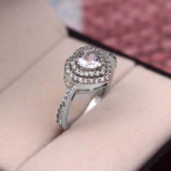 Redgem 925 Silver Ring for Women and Girls Natural Aquamarine Blue 6 MM Heart