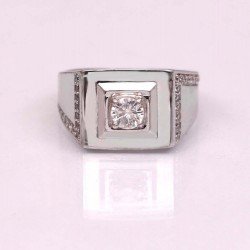 Sterling Silver Ring for Girls & Women Featuring a Dazzling 0.80 Ct Colorless Moissanite Sterling Silver Ring for Girls & Women Featuring a Dazzling 0.80 Ct Colorless Moissanite