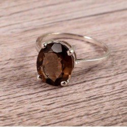 Redgem 925 Silver Ring for Women and Girls Natural Smoky Quartz Brown 10X12 MM Oval redgem 925 silver ring for women natural smoky quartz brown 7x9 mm oval jarg239 women's fashion redgem 925 silver ring for women natural smoky quartz brown 7x9 mm oval redgem 1426