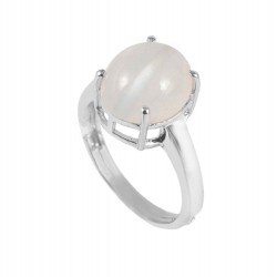 Redgem 925 Silver Ring for Women Natural Moonstone White 10X12 MM Oval Redgem 925 Silver Ring for Women Natural Moonstone White 10X12 MM Oval