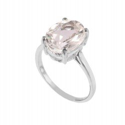 Redgem 925 Silver Ring for Women and Girls Natural Rock Crystal Colorless 10X12 MM Oval Redgem 925 Silver Ring for Women and Girls Natural Rock Crystal Colorless 10X12 MM Oval