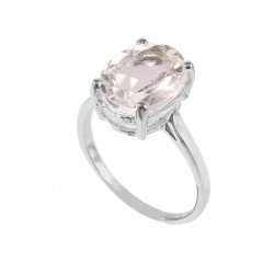 Redgem 925 Silver Ring for Women and Girls Natural Rock Crystal Colorless 10X12 MM Oval redgem 925 silver ring for women natural rock crystal colorless 8 mm square jarg293 women's fashion redgem 925 silver ring for women natural rock crystal colorless 8 mm square redgem 1479