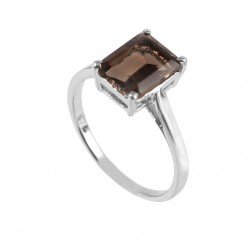 Redgem 925 Silver Ring for Women Natural Smoky Quartz Brown 7X9 MM Rectangle redgem 925 silver ring for women natural smoky quartz brown 7x9 mm oval jarg239 women's fashion redgem 925 silver ring for women natural smoky quartz brown 7x9 mm oval redgem 1426